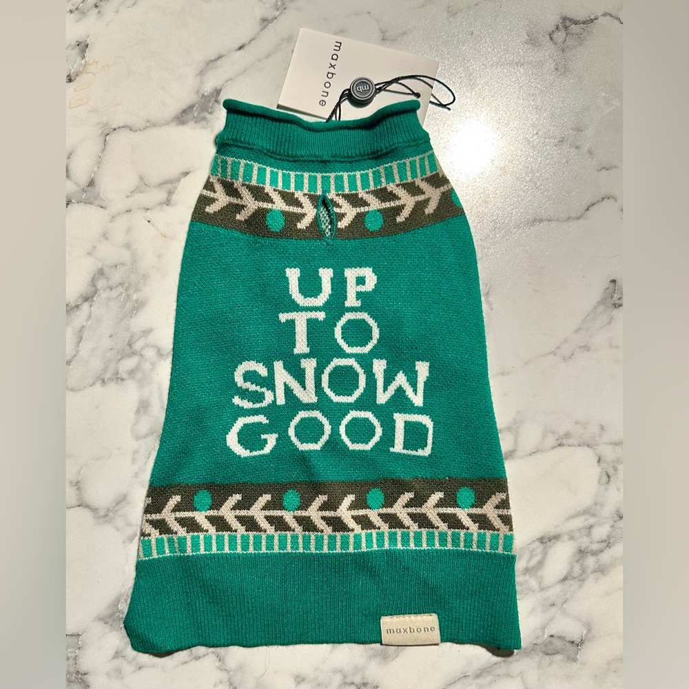 Holiday Green White & Black Dog Sweater